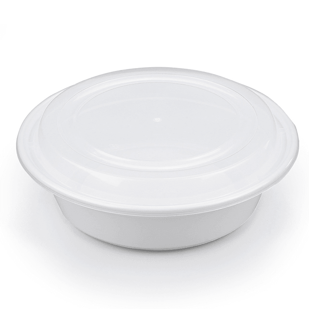 9" 48oz PP Shallow Container with Lids - 150 Sets