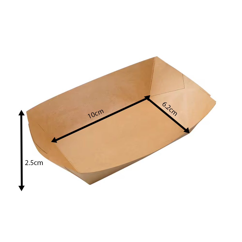 1lb Kraft Paper Tray with Coating - 1000PCS