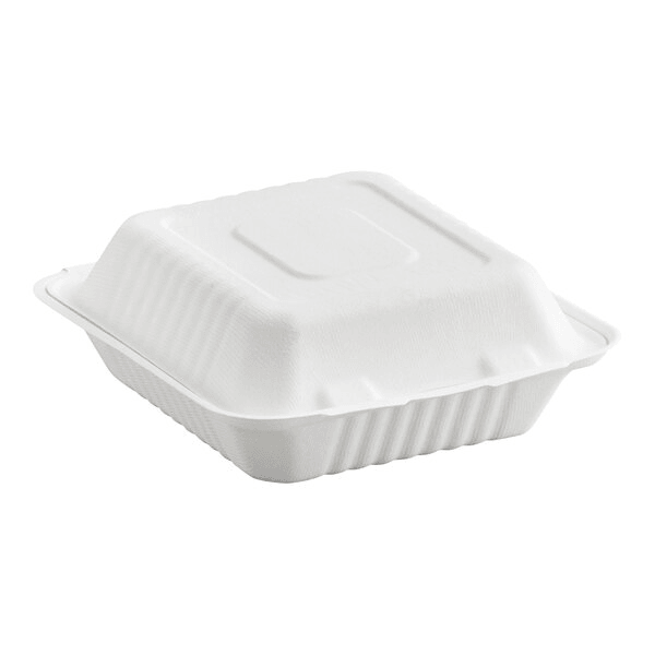 8x8 Sugarcane Clamshell Contaienr - 200PCS