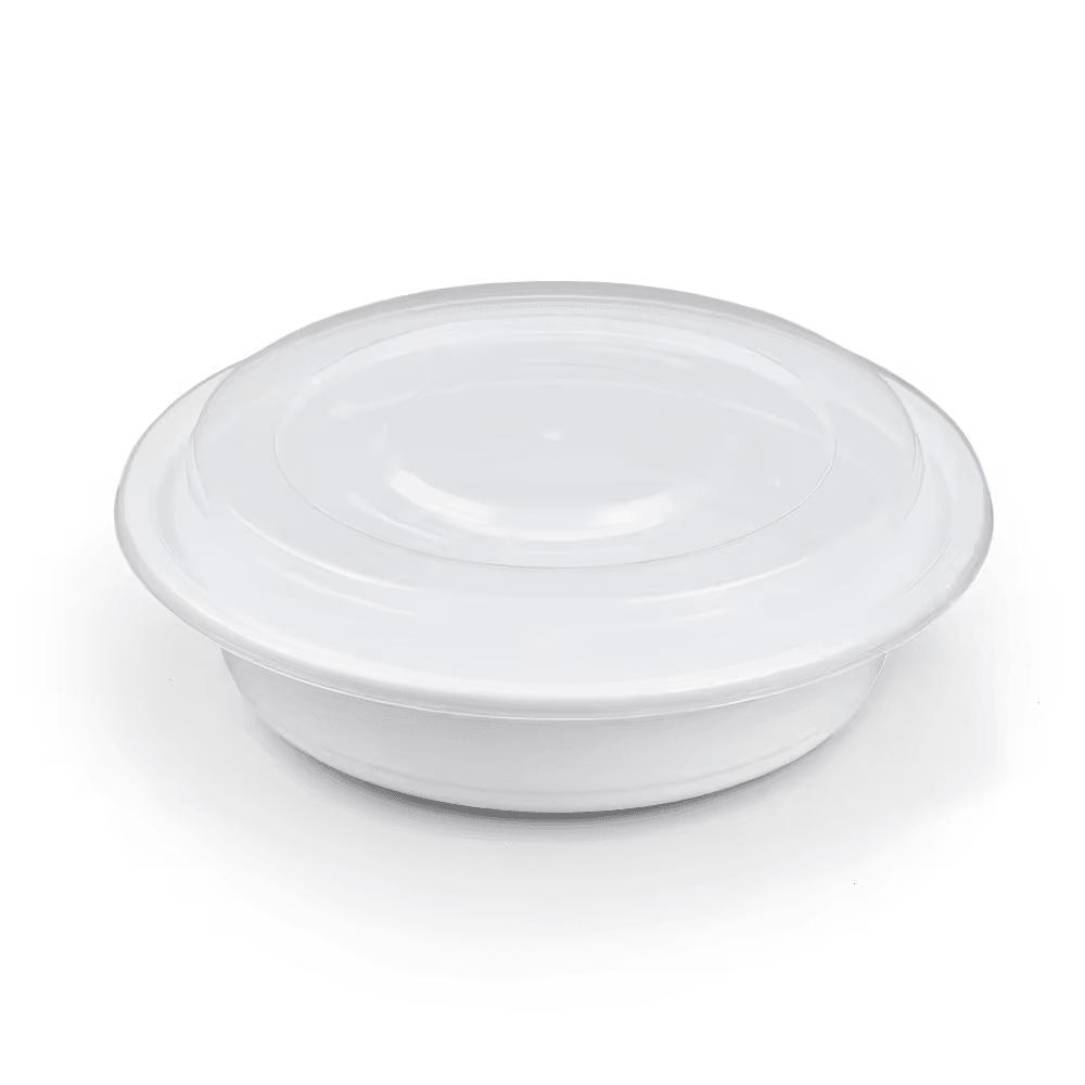 24oz PP Round Shallow Container with Lids - 150 Sets