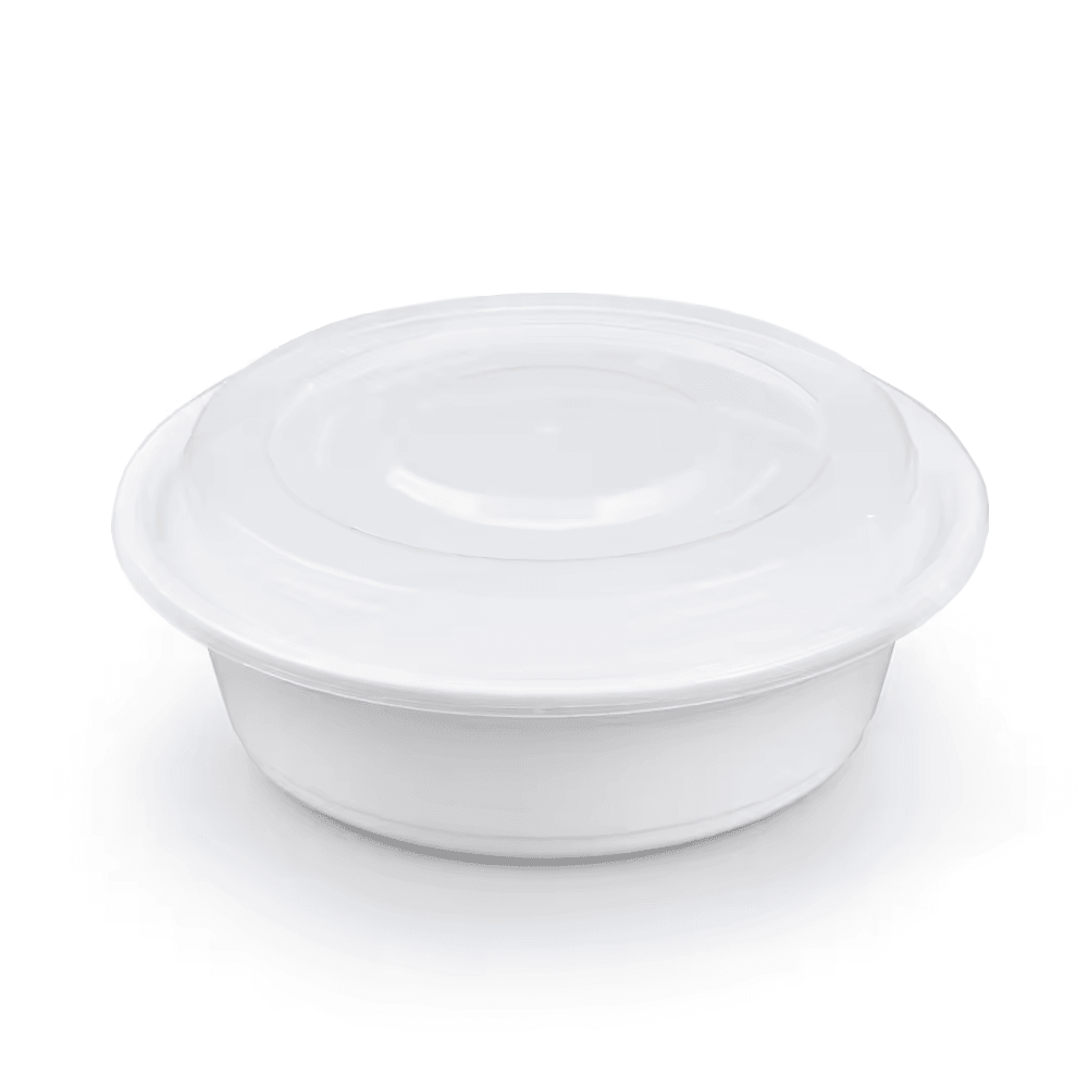 32oz PP Round Shallow Container with Lids - 150 Sets