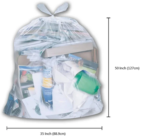 35 x 50" Clear Garbage Bags (Strong / Extra Strong)