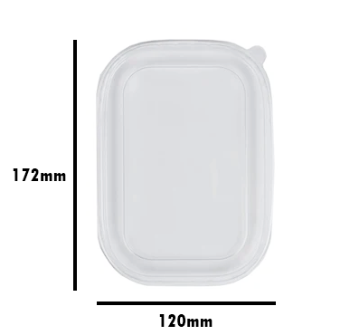PET Lids for Rectangular Kraft Paper Bowls - 300PCS