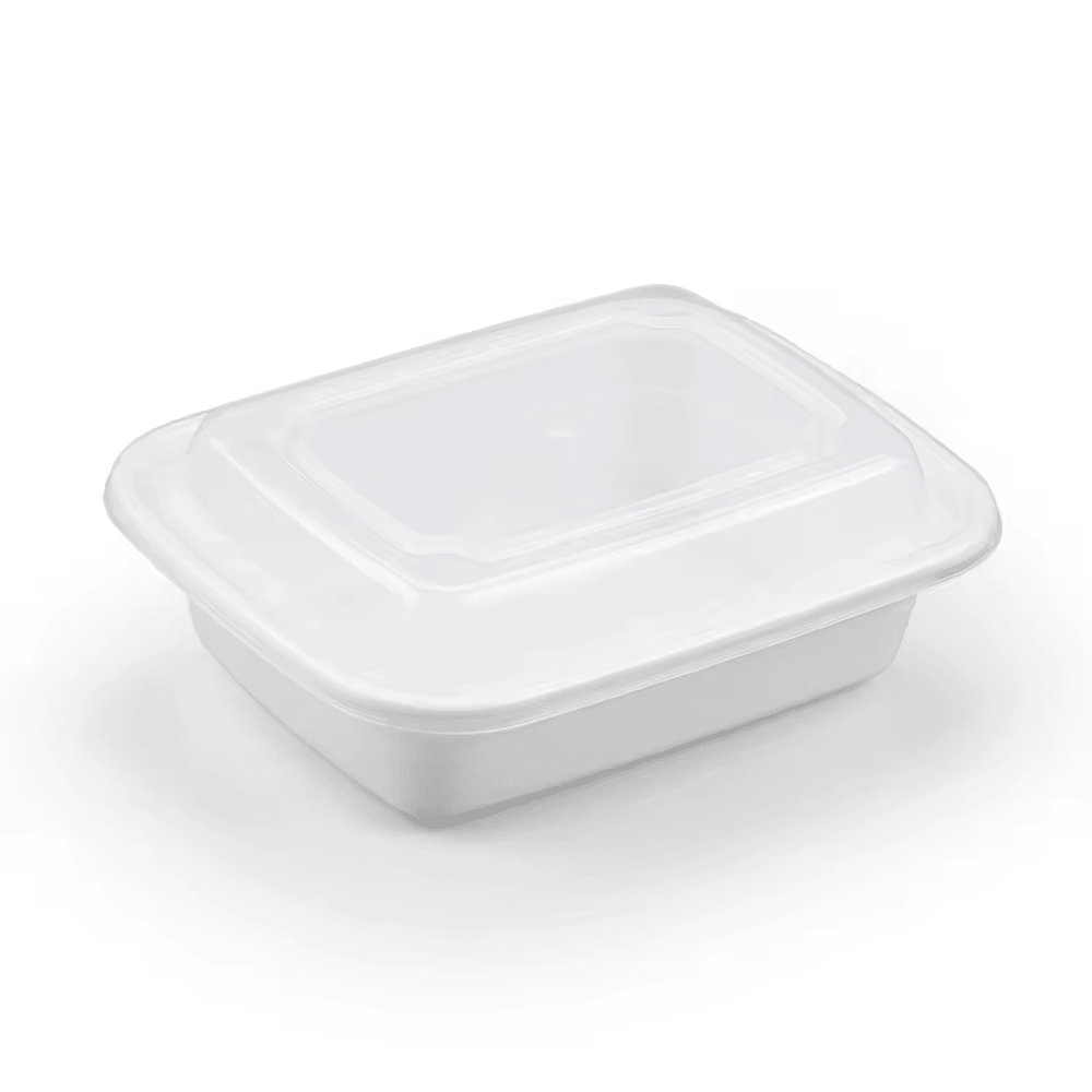 12oz PP Rectangular Container with Lids - 150 Sets