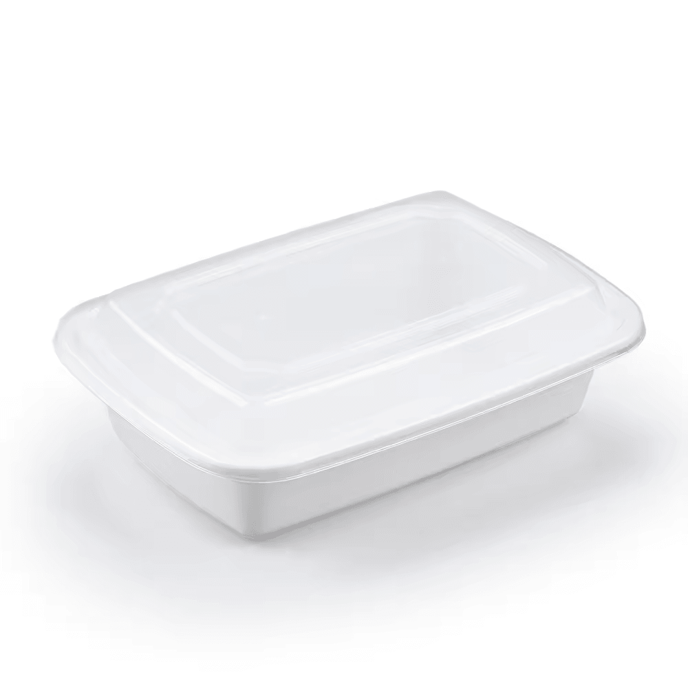 24oz PP Rectangular Container with Lids - 150 Sets