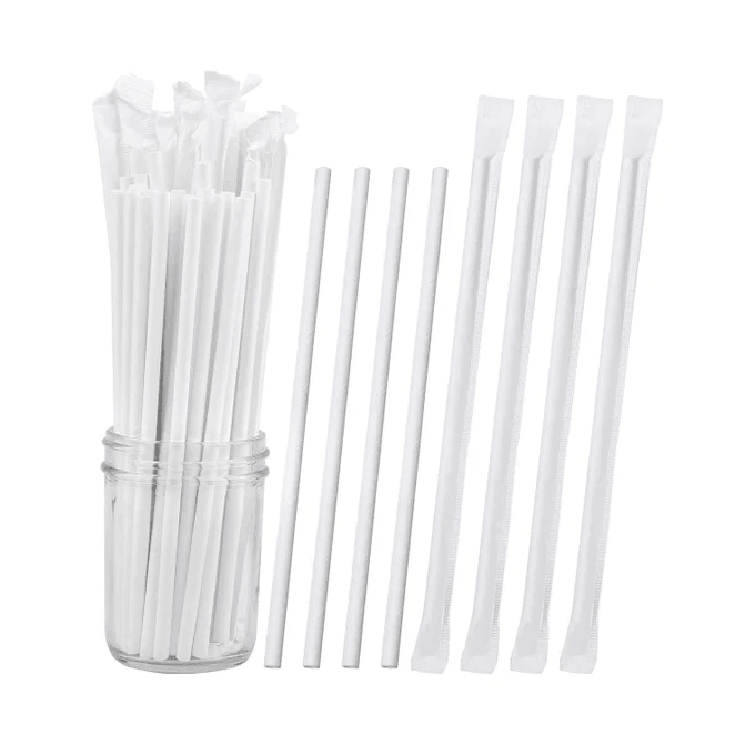 Paper Straws (Individually Paper Wrapped) - 6/8/12mm