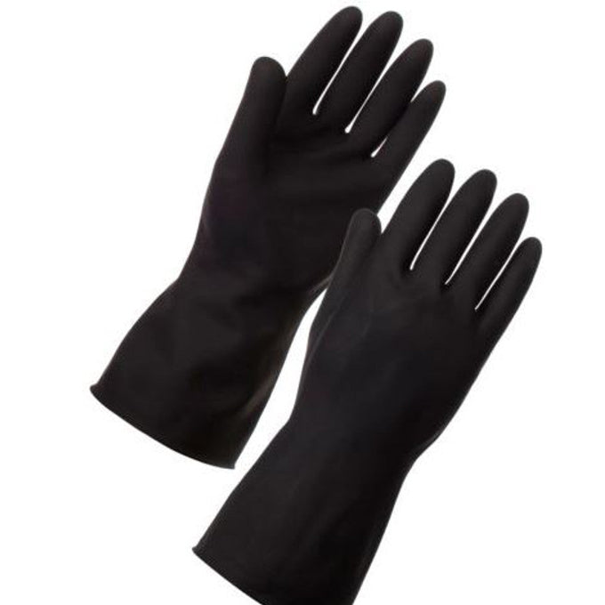 Rubber Chemical Resistance Latex Gloves (Extra Thick) / 12 Pairs