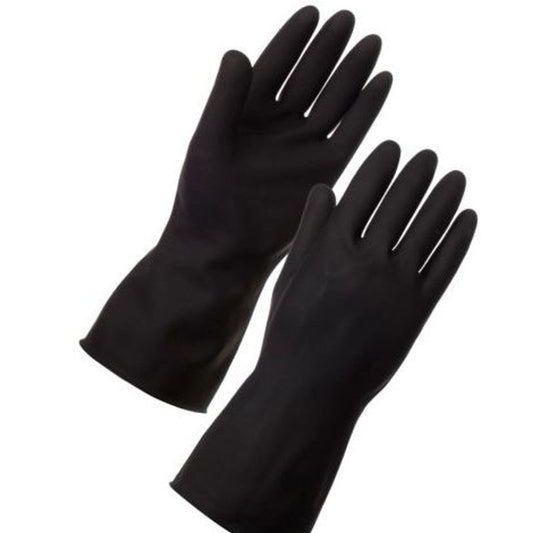 Rubber Chemical Resistance Latex Gloves (Extra Thick) / 12 Pairs