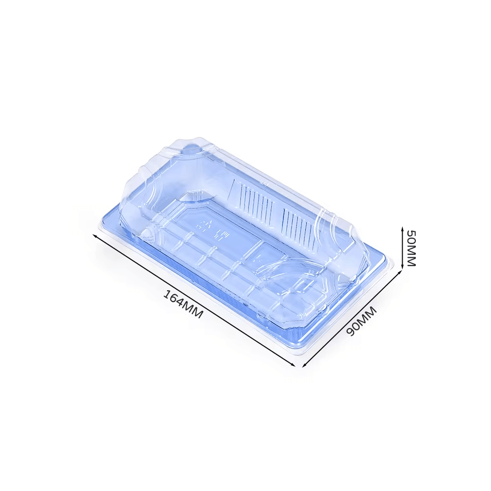 1101 Blue/Transparent Sushi Tray with Lids - 400 Sets
