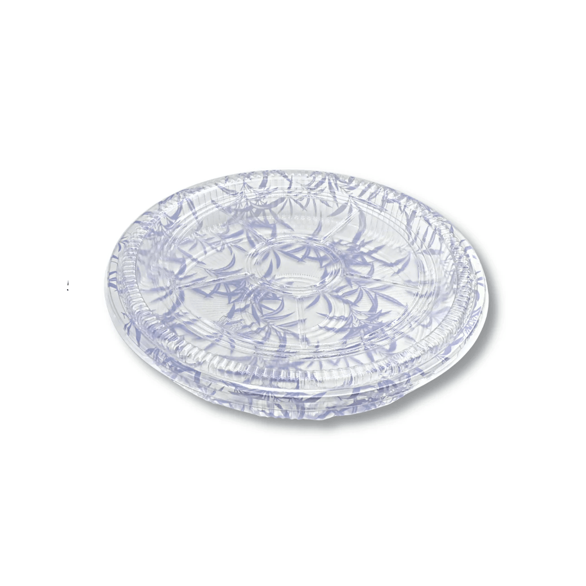 13" PET Blue/Transparent Sushi Party Tray with Lids - 50 Sets