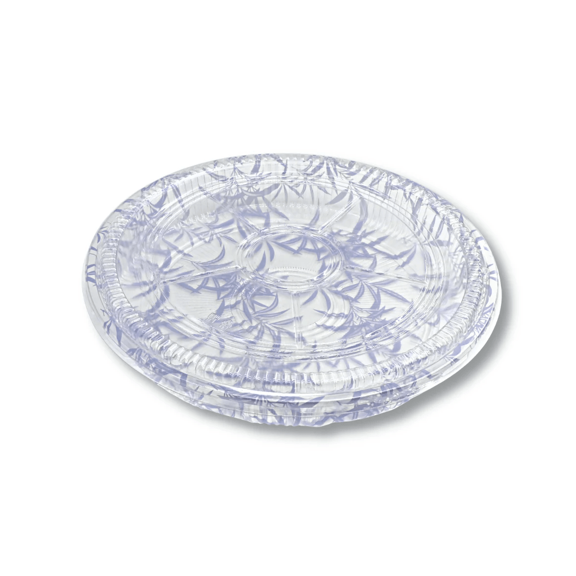 14" PET Blue/Transparent Sushi Party Tray with Lids - 50 Sets