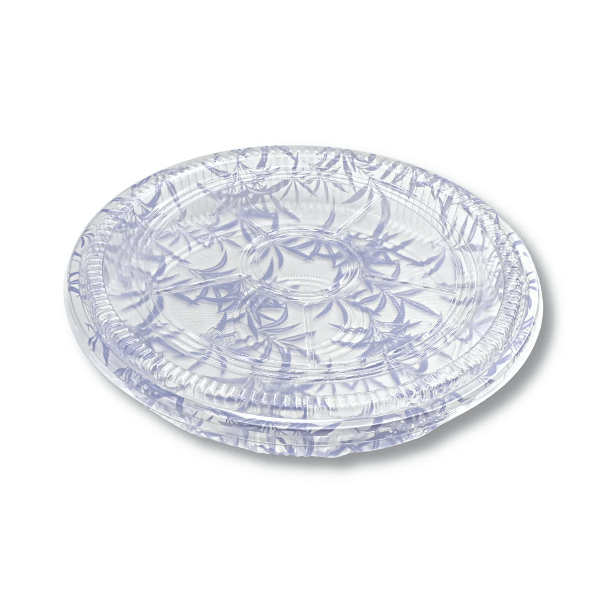 15" PET Blue/Transparent Sushi Party Tray with Lids - 50 Sets