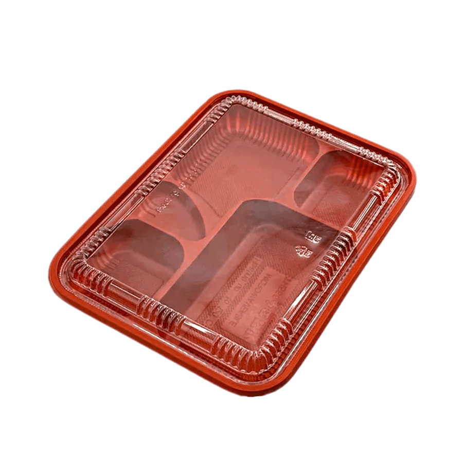 5 Compartment Red Bento Box - 500PCS