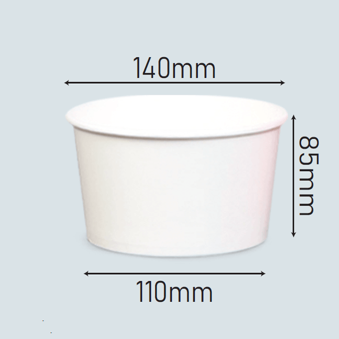 28oz White Paper Bowl (140mm) - 600PCS