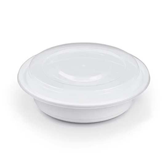 24oz PP Round Shallow Container with Lids - 150 Sets