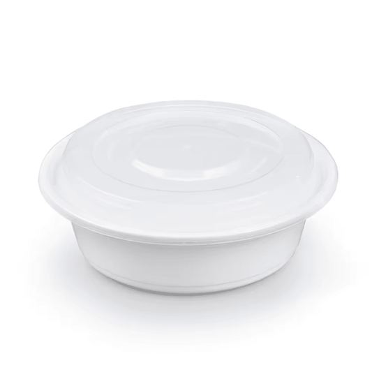 32oz PP Round Shallow Container with Lids - 150 Sets